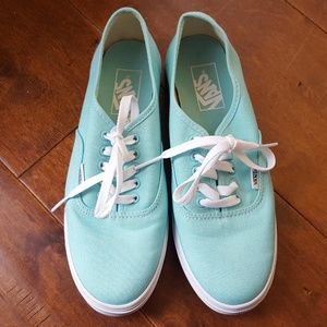 NWOT Mint Green Vans off The Wall Shoes